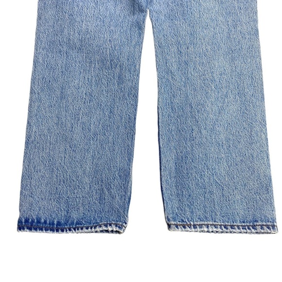 LEVI’S Wedgie Straight Ripped Distressed Jeans in Light Washed Button - Picture 9 of 11